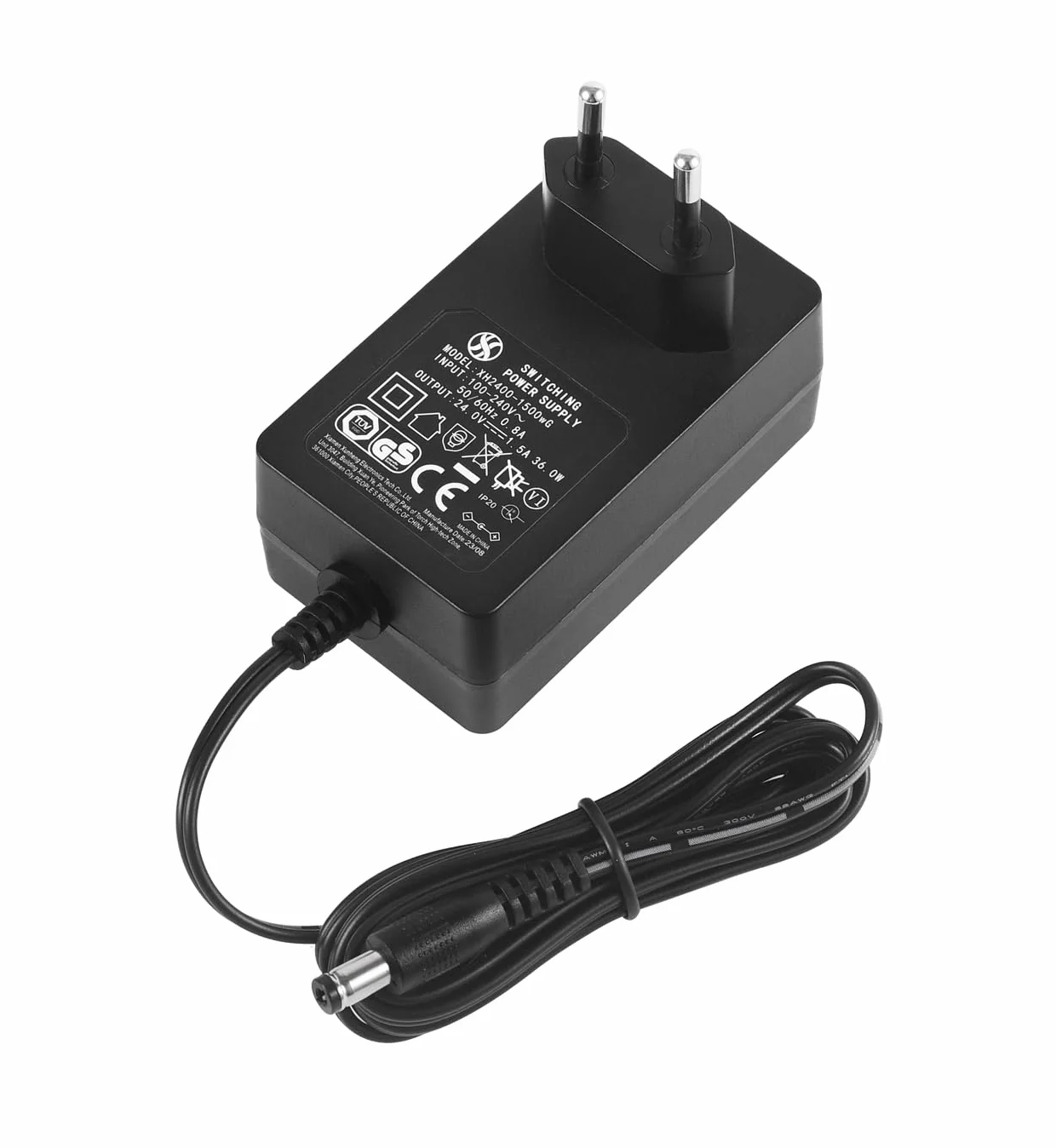 Zasilacz AC do DC 24 V 1,5 A 5,5 mm x 2,1 mm Plug EU 2-pak