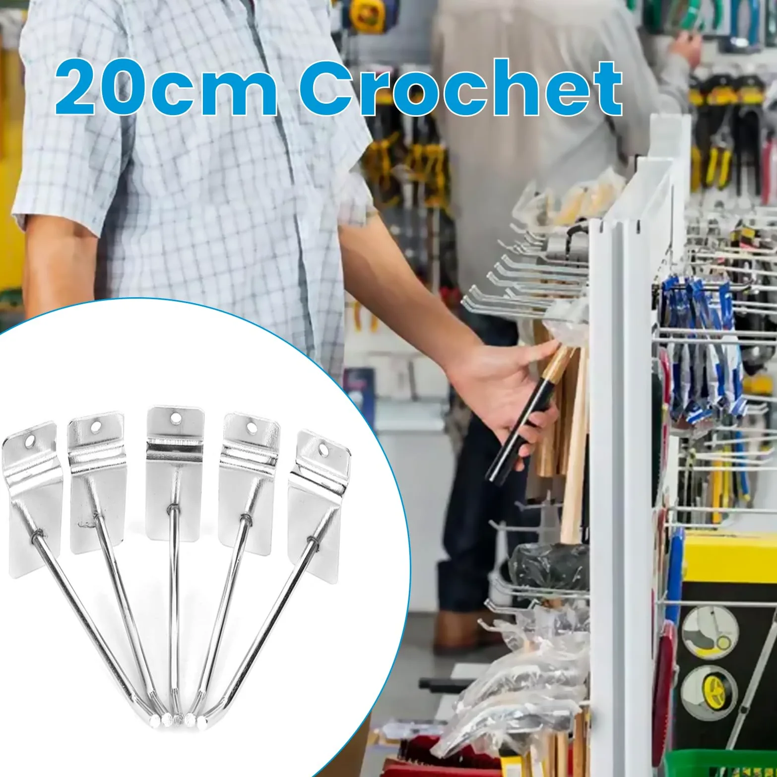 uyoyous Haki do ściany perforowanej, 20 cm, do ściany lamelowej, 100 sztuk, metalowe haki na płyty perforowane, do garażu, warsztatu, sklepu, regału