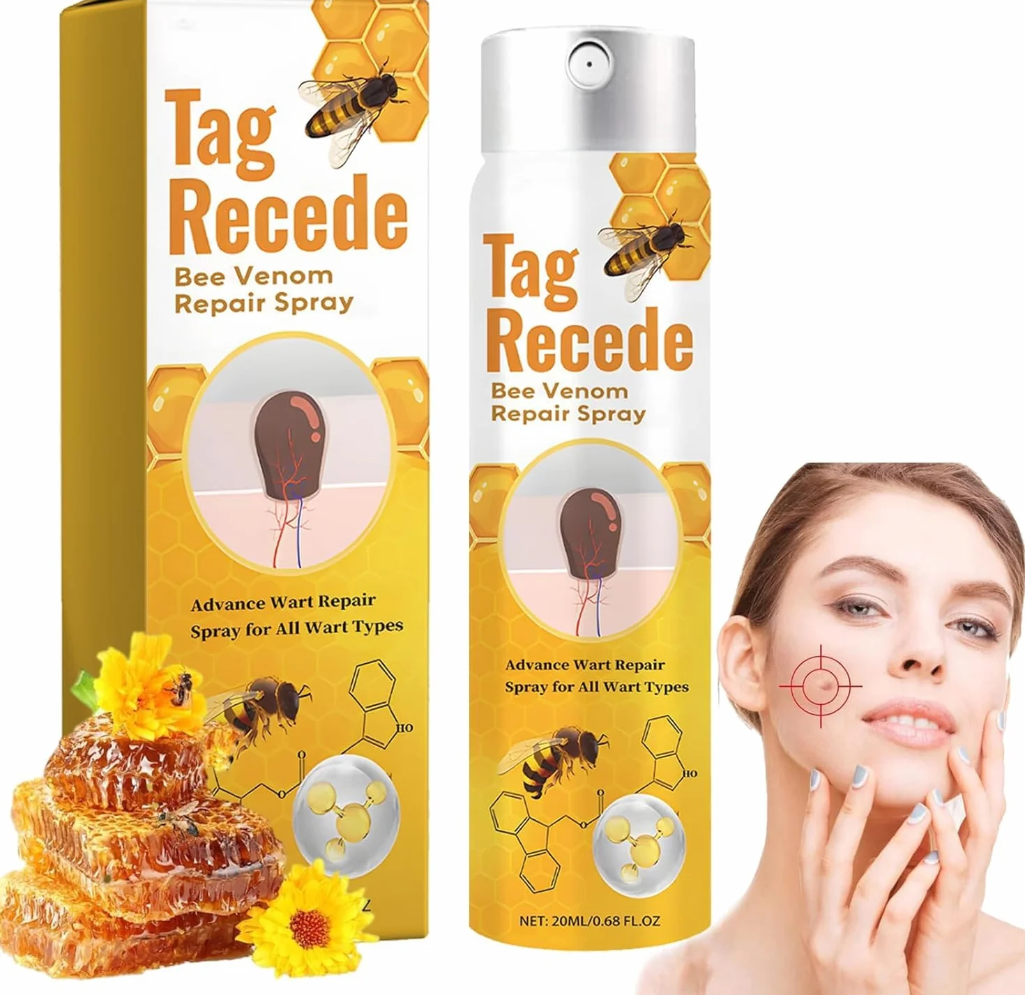 Tag Recede Bee Venom, 20 ml Tag Recede Bee Venom Spray, Tagrecede Bee Venom Skin Spray (1 szt.)