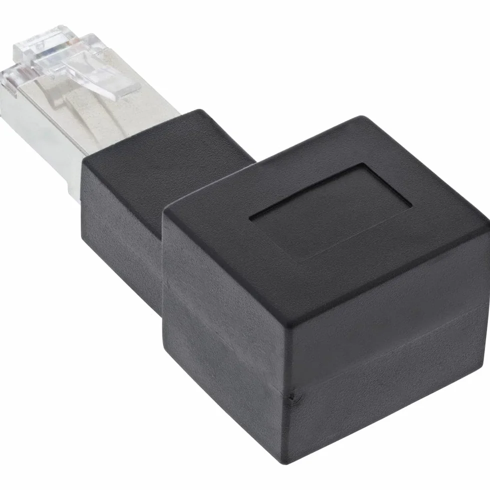 InLine RJ45 Adapter Cat.6A, wtyczka RJ45 / gniazdo, 90° zagięty w lewo