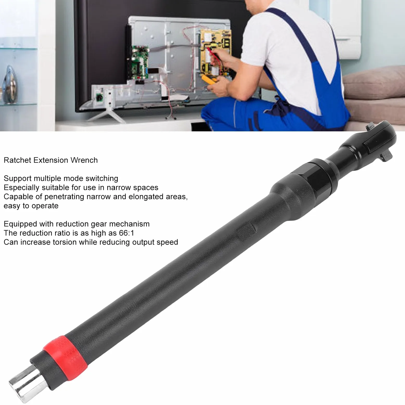Eujgoov Przedłużka Klucza Grzechotkowego ze Stali Stopowej z Adapterem 3/8 Cala do Napraw Samochodowych w Ciasnych Miejscach