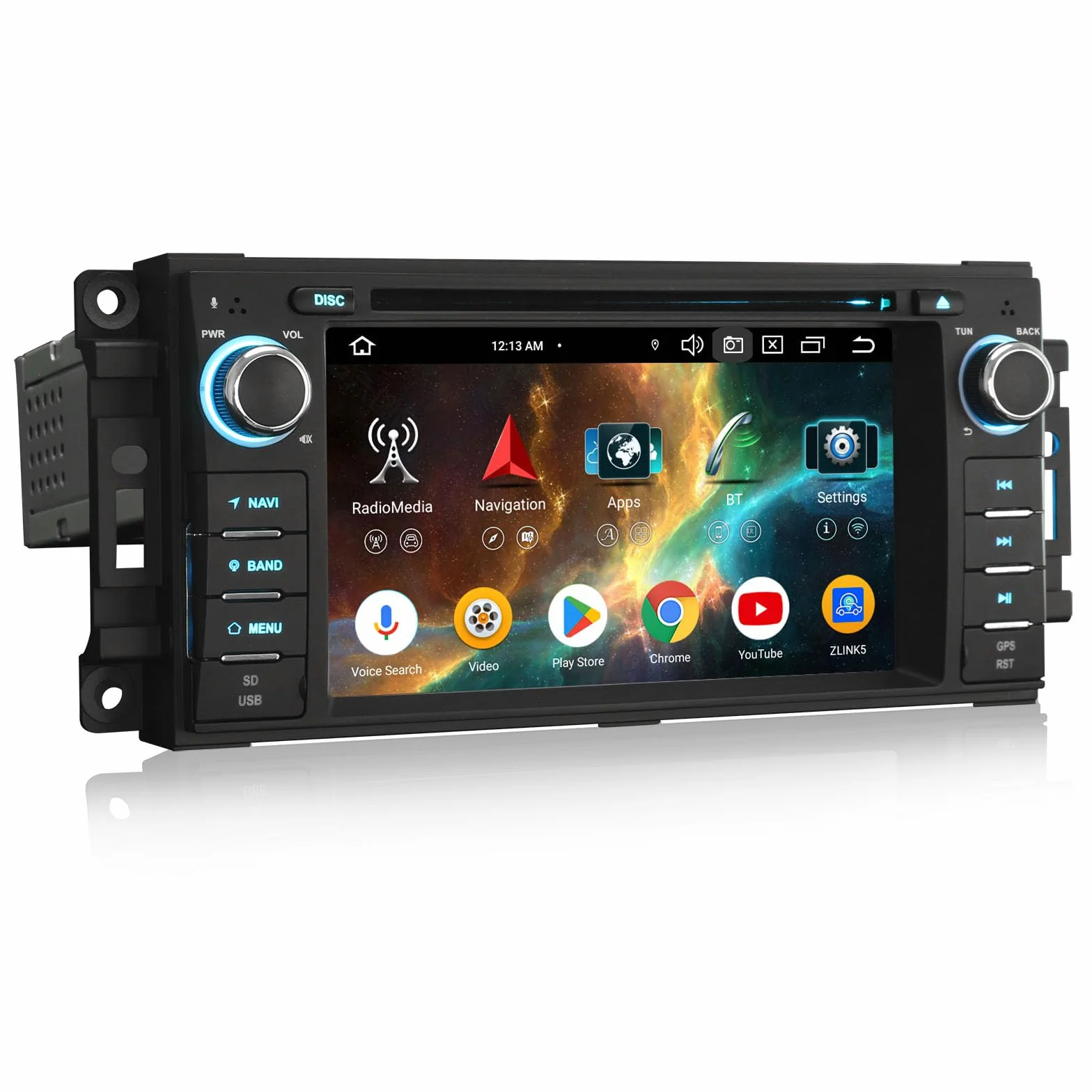 Radio samochodowe Android 14.0 8 rdzeni 4 GB + 64 GB DAB+ GPS CarPlay Android Auto WiFi 4G Bluetooth 5.0 do Jeep Wrangler Patriot Chrysler 300 C Aspen Dodge Caliber Durango Challenger