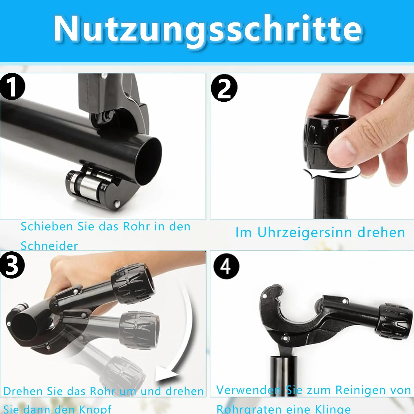 Obcinak do rur Ø3-35 mm, Pipe Cutter z odgrataowaniem i 3 zapasowymi kółkami tnącymi, zapasowe kółko tnące z miedzi i aluminium, nadaje się do projektów sanitarnych, budowlanych i majsterkowania