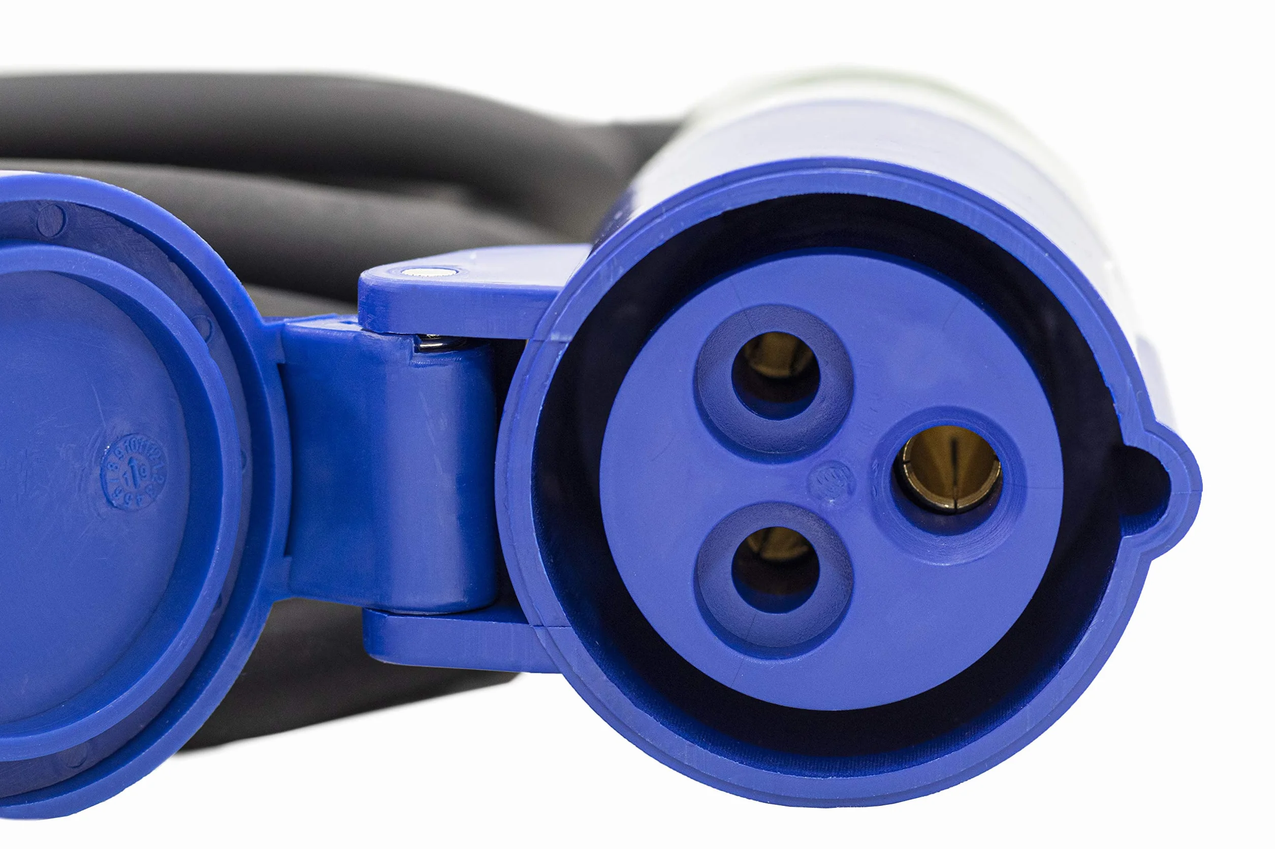 Meister CEE Zestaw kabli adapterowych 2-częściowy - kabel 1,5 m, wtyczka CEE i złącze - wytrzymałe kable gumowe H07RN-F3G 2,5 mm² - 16A/230 V - IP44 kabel zewnętrzny/adapter kempingowy / 7425310