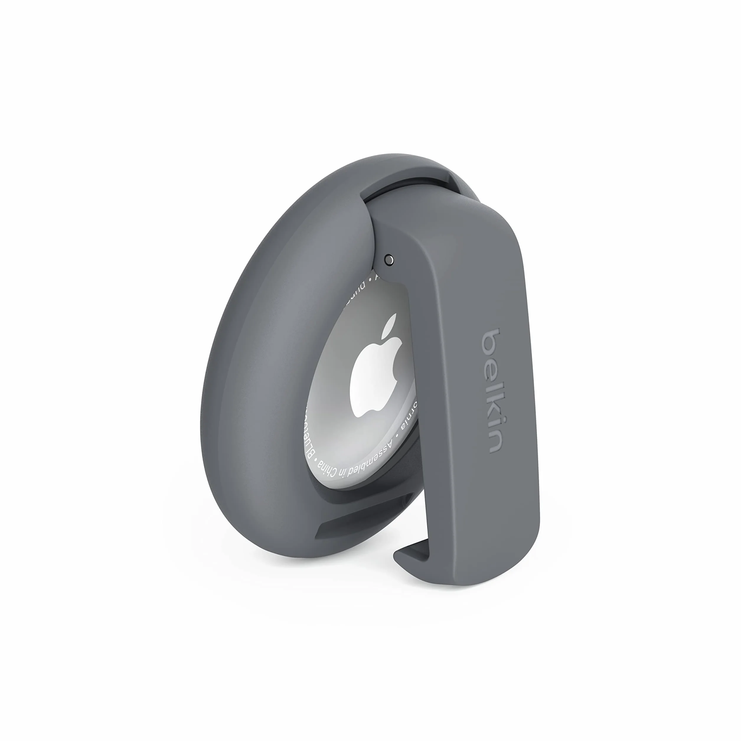 Belkin Etui Secure Holder do Apple AirTag z klipsem i brelokiem, odporne na zarysowania, ciemnoszary