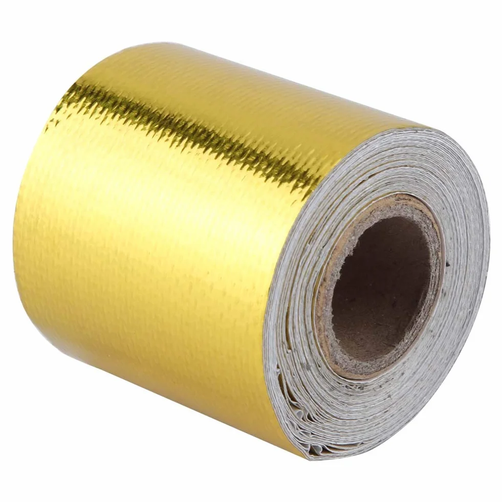 Aluminiowa taśma samoprzylepna, odblaskowa taśma klejąca osłona termiczna folia aluminiowa taśma klejąca do naprawy uszczelek izolacyjnych (złota 5 m x 5 cm)