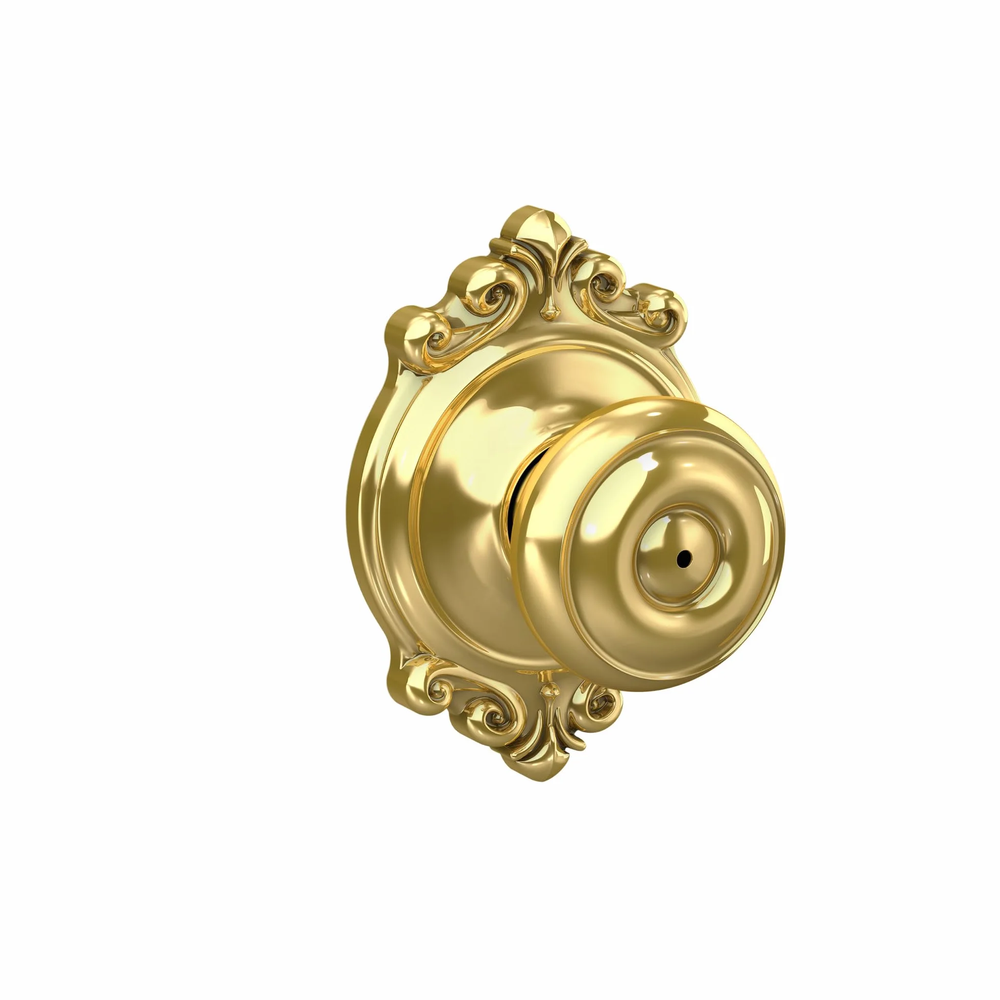 SCHLAGE F40 GEO 605 BRK Brookshire Collection Georgian Privacy Knob, Bright Brass
