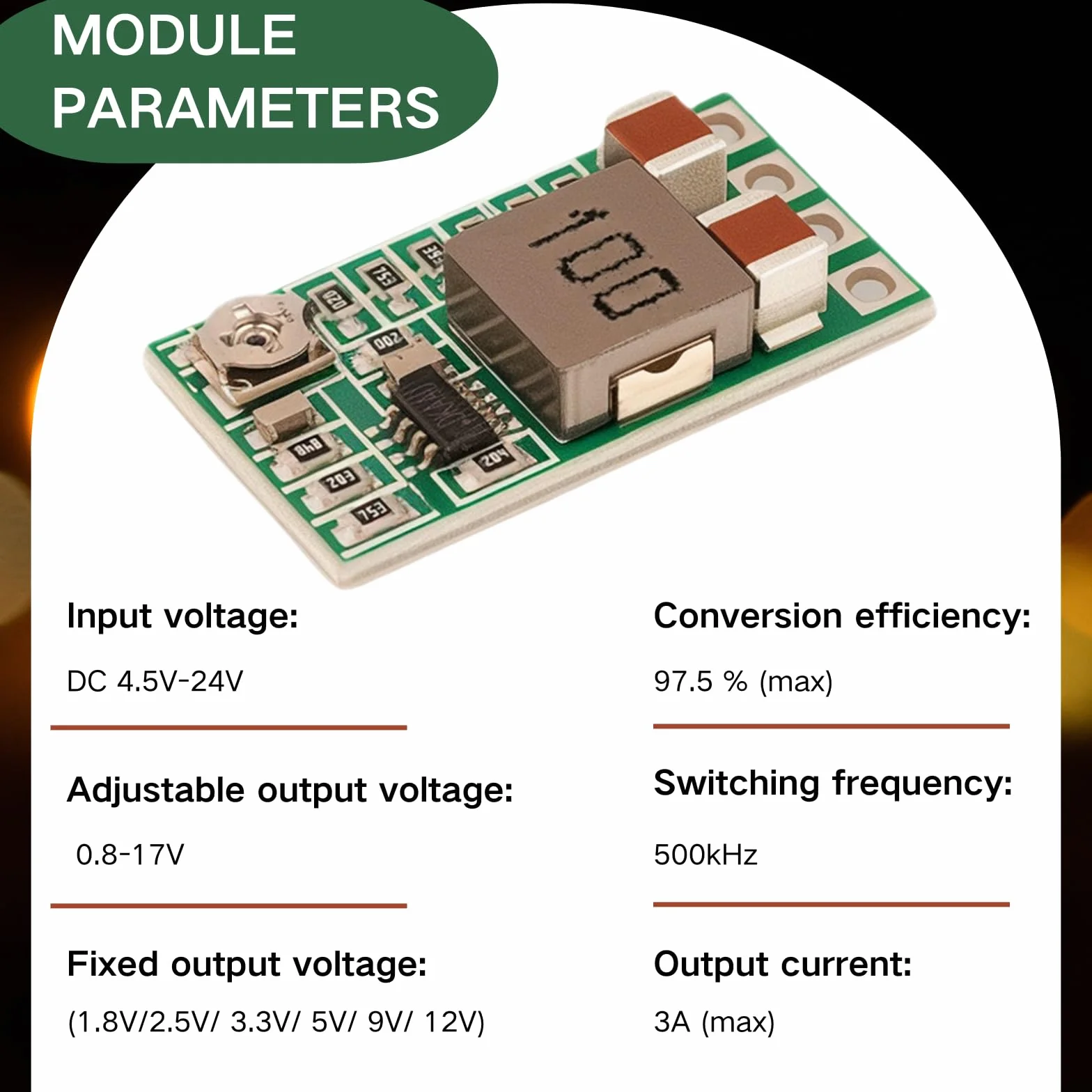 DC-DC Step Down Buck Konwerter 4,5–24V do 0,8–17V 5V 3A LAOMAO Mini Regulowany Transformator 3,3V 5V 9V 12V Zasilacz Moduł Zasilania (6-szt. zestaw)