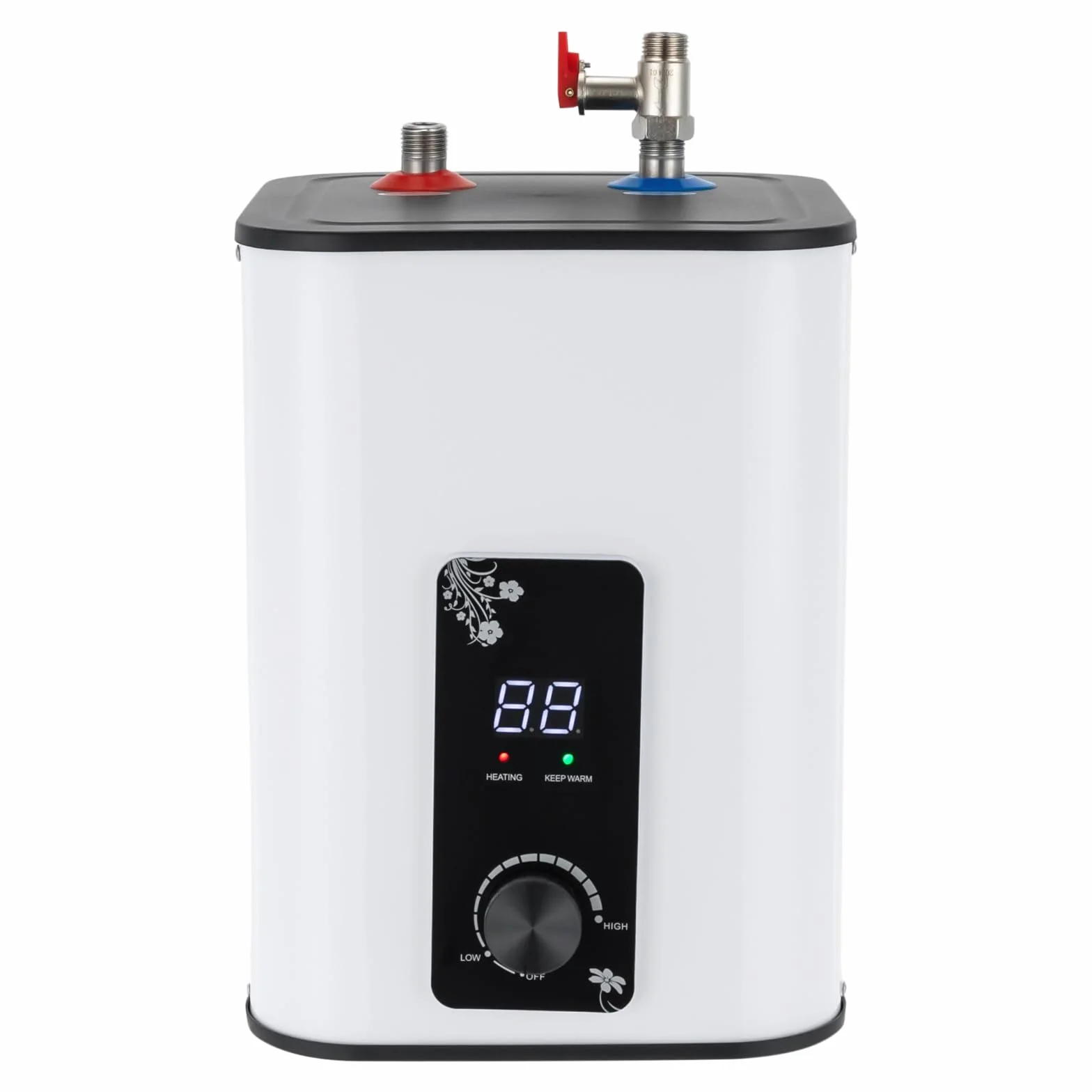 MINRS zbiornik na ciepłą wodę 8L podblatowy bojler 1500W mały odporny na ciśnienie zbiornik na ciepłą wodę z funkcją termostopu podblatowy bojler 0-65℃ Regulowana temperatura Regulowana do kuchni