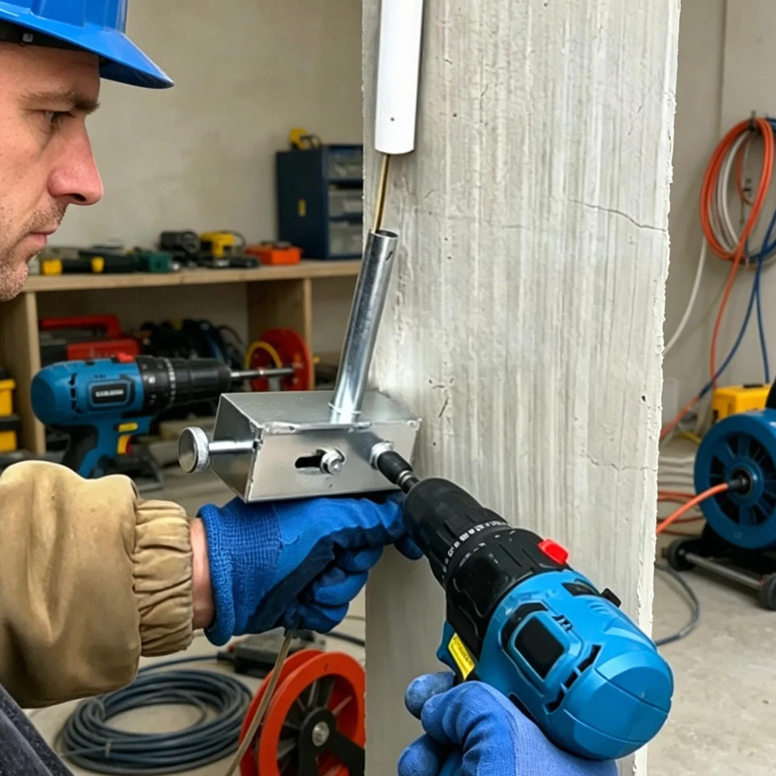 Narzędzia do przeciągania kabli Wytrzymały do ciężkich prac z 15-metrową | Automatyczne przeciąganie przewodów elektrycznych dla elektryków hydraulików techników na budowę instalacji
