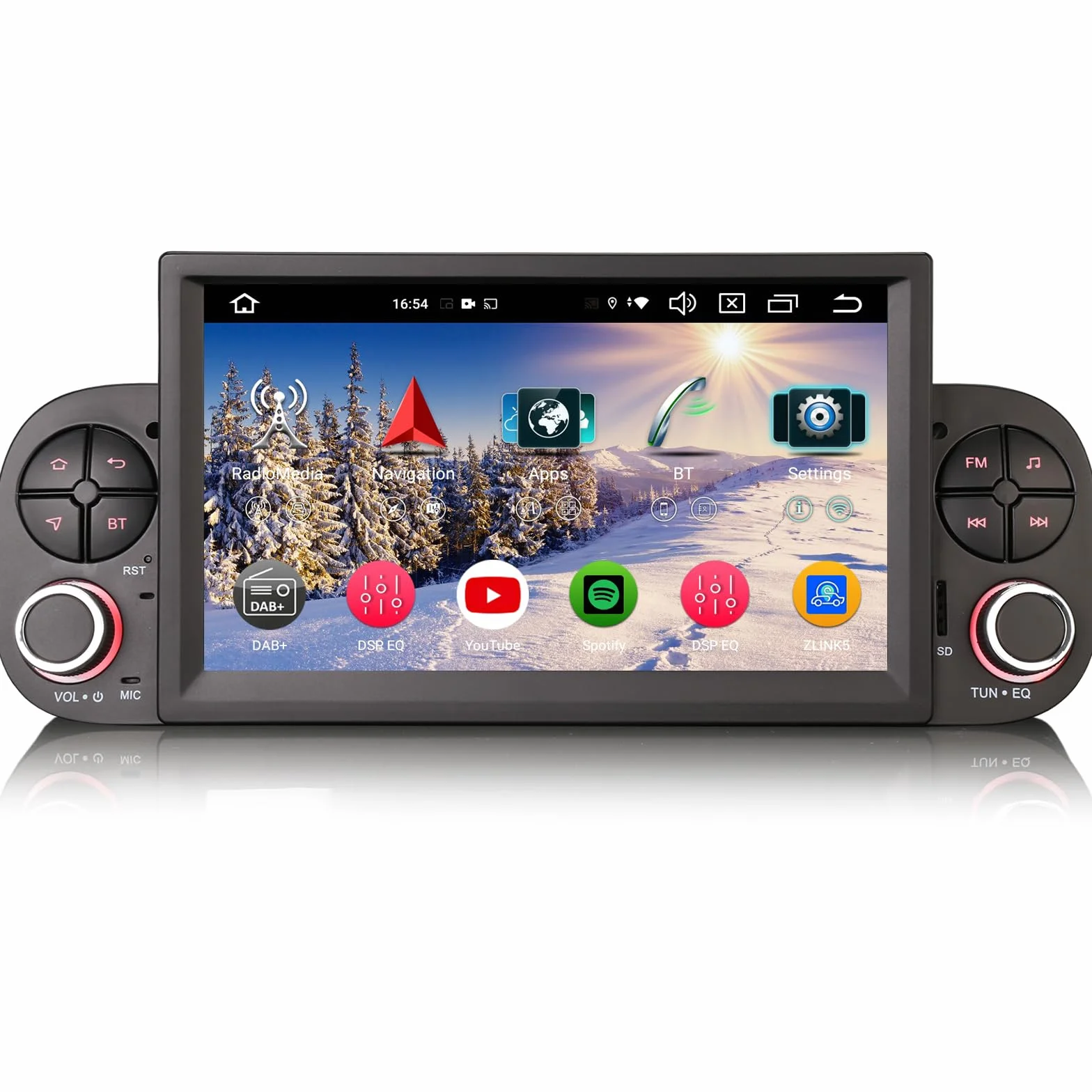 Radio Samochodowe 8-Rdzeniowy Android 14 IPS Ekran Dotykowy Bluetooth 5.0 Do FIAT Panda Bezprzewodowy Carplay
