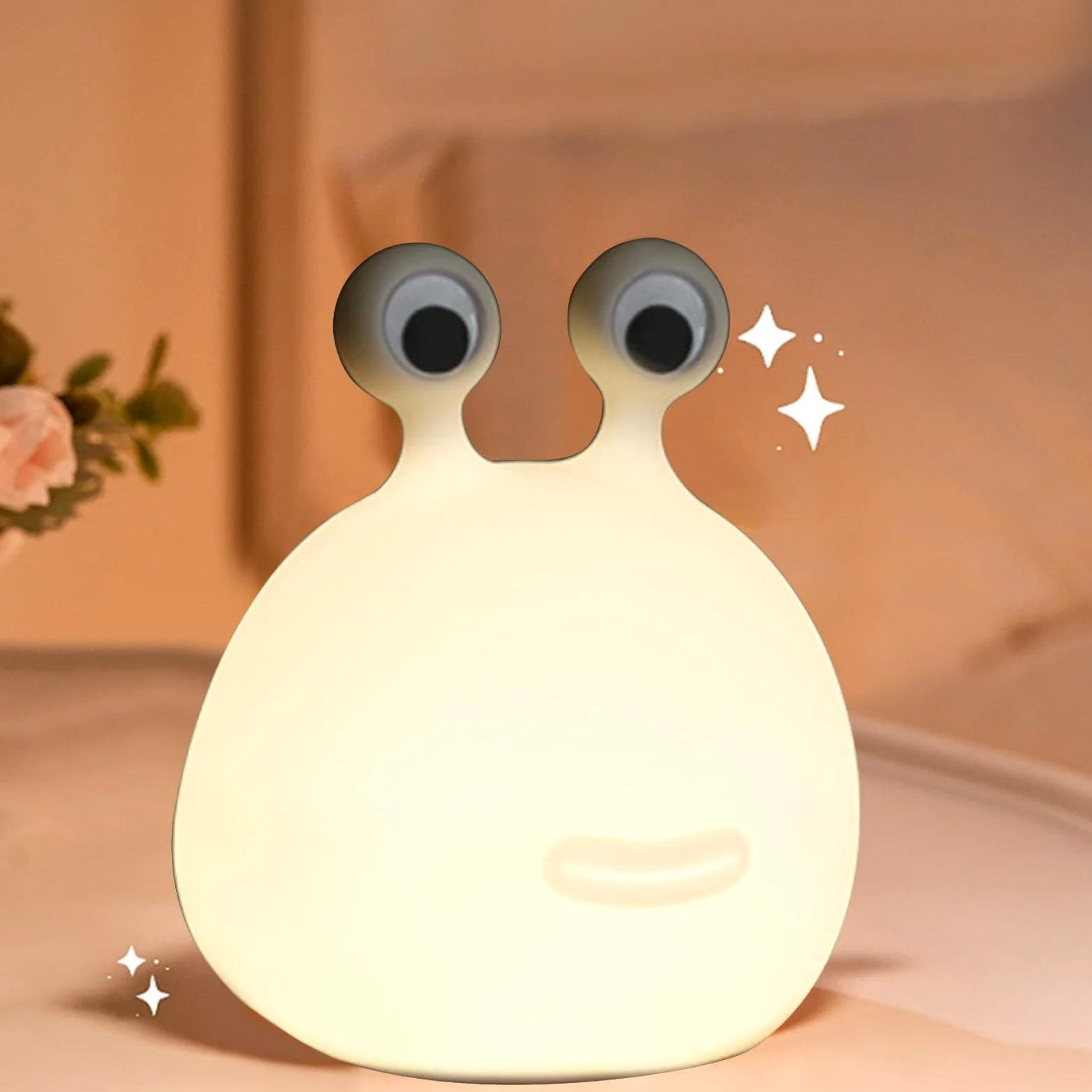 Slug Night Light Slug Lamp dla dzieci, bez BPA ABS i silikonowa lampa do łazienki, regulowana jasność i automatyczne wyłączanie, zabawny prezent na noc dla chłopców dziewczynek