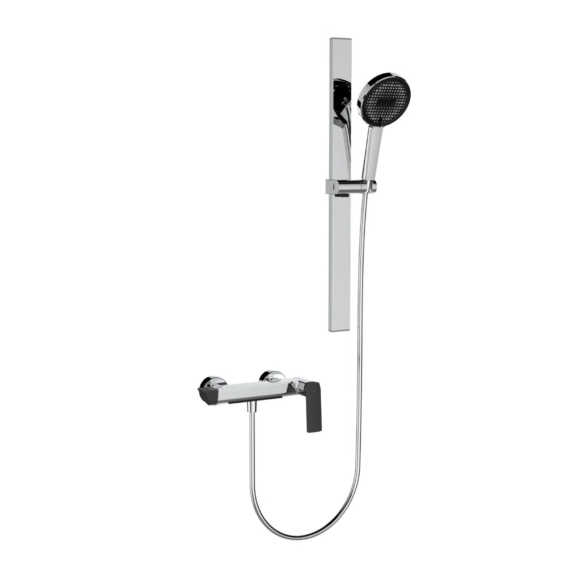 Łazienka prysznic Booster zestaw prysznicowy, chrom + czarny