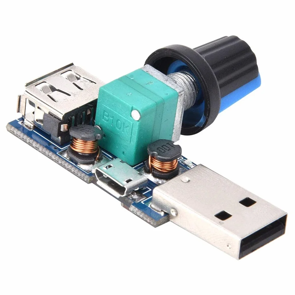 2 Sztuk 5V Wentylator Usb Bezstopniowy Regulator Prędkości Z Przełącznikiem Moduł Prędkości Regulator Prędkości Wyciszenie Chłodzenia Wielobiegowy Regulator Prędkości Wiatru Dla Domu Biurowego
