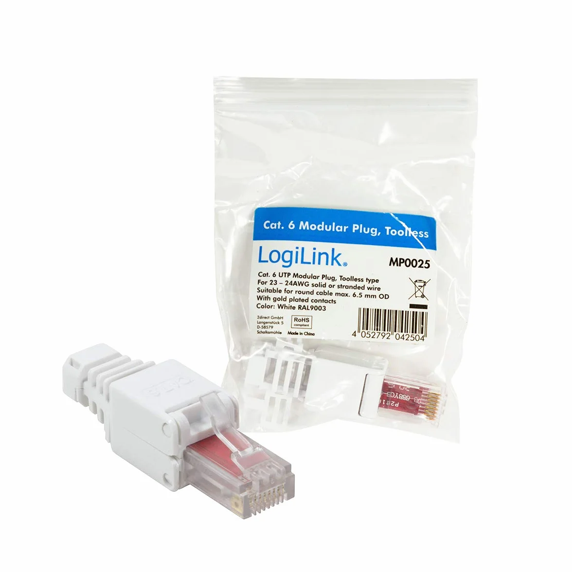 LogiLink CAT 6 UTP RJ45 wtyczka bez narzędzi złącze wtykowe