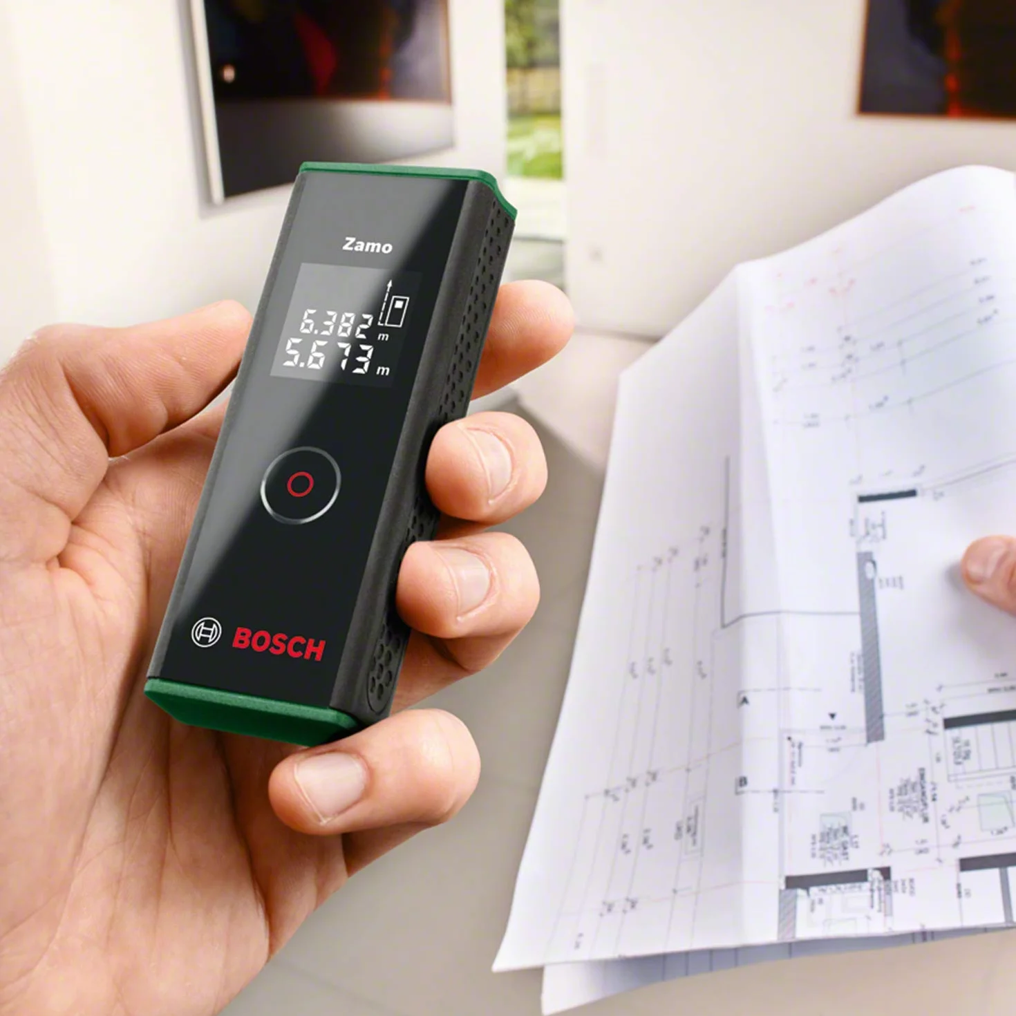 Bosch dalmierz laserowy Zamo (łatwy i precyzyjny pomiar w zakresie do 20 m, 3. generacja, z funkcją adapterów)