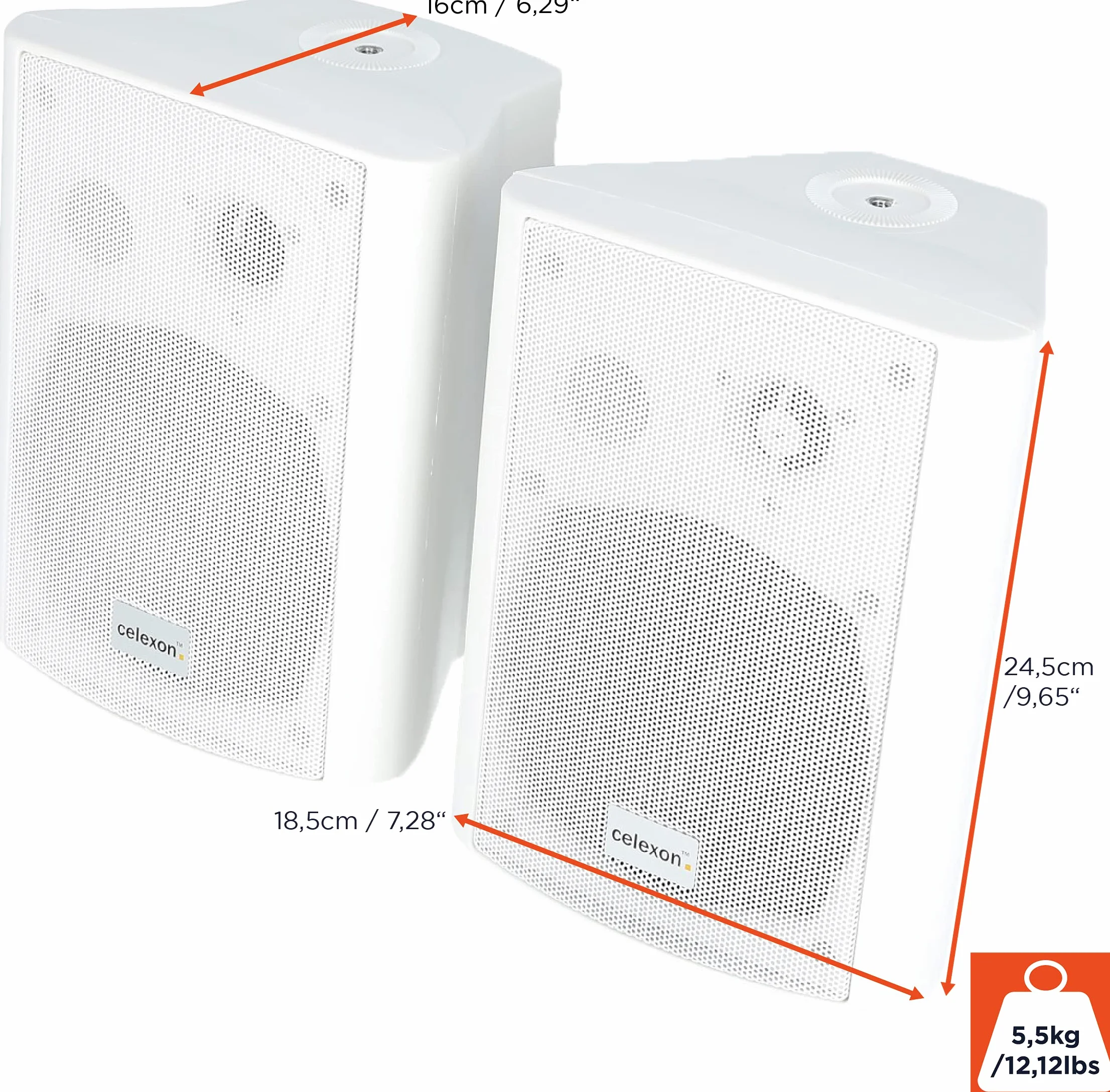 celexon Aktywny zestaw głośników biały 2 x 30 W