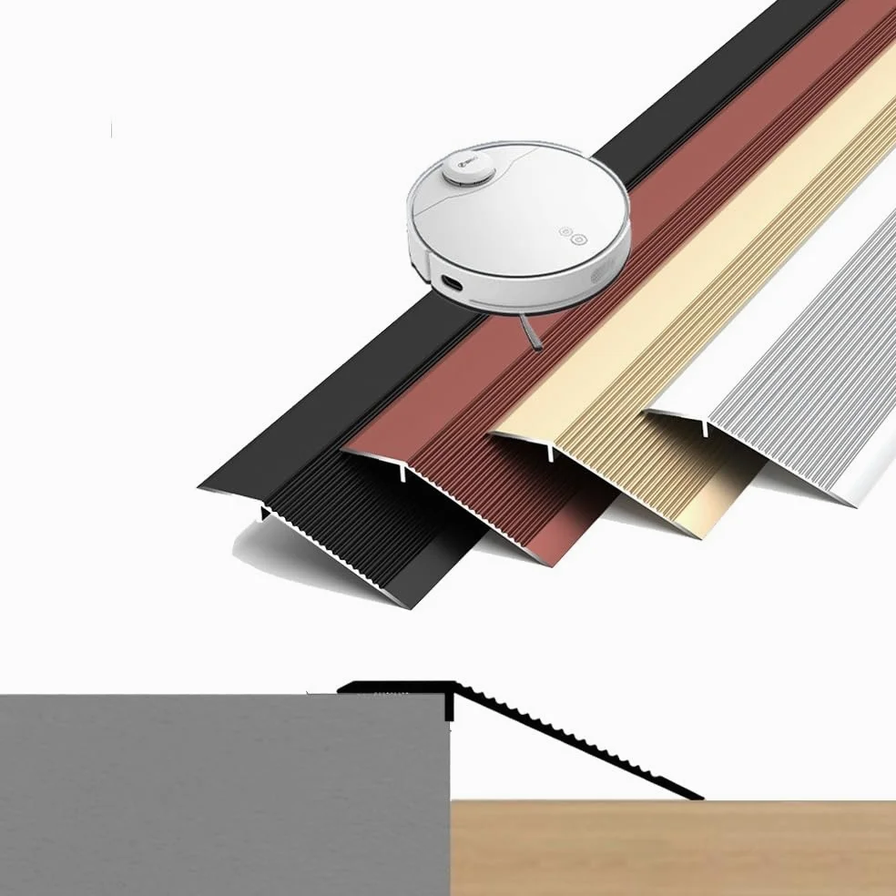 Antypoślizgowa aluminiowa listwa przejściowa do podłogi 10-35 mm regulacja wysokości adapter drzwi i płytek do podłóg winylowych i laminowanych srebrna 100 cm - idealna do bezszwowych rozwiązań