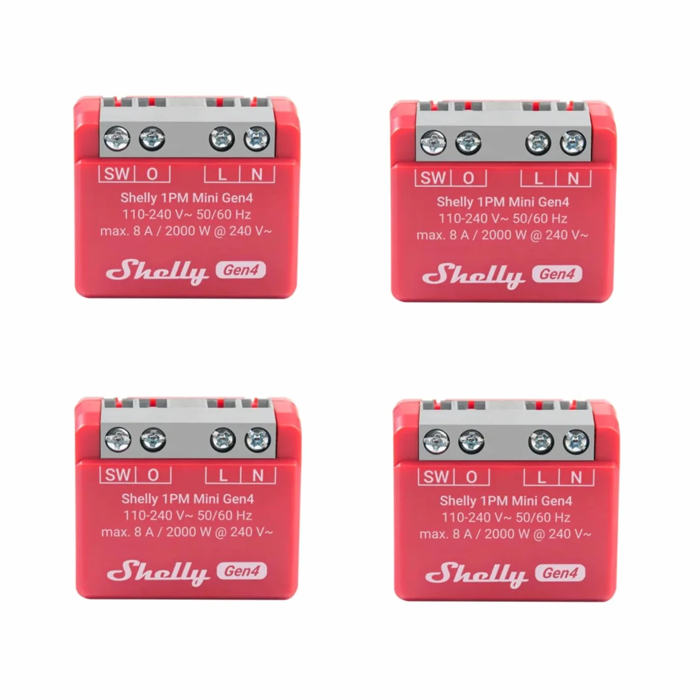 Shelly 1PM Mini Gen4, inteligentny przełącznik przekaźnikowy zasilany Wi-Fi, 1 kanał, 8 A, pomiar mocy, automatyka domowa, nie wymaga koncentratora, Alexa, Apple HomeKit & Google Home, Zigbee & Matter