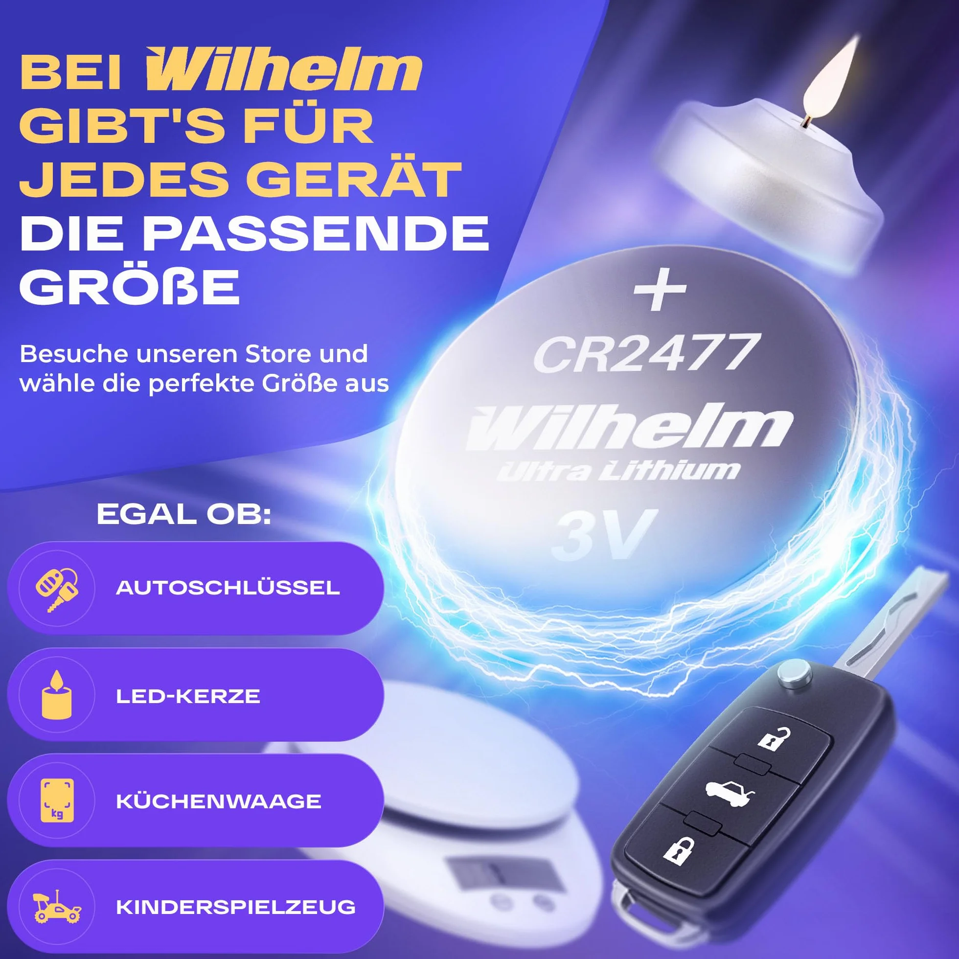 4 x CR2477 CR 2477 WILHELM bateria guzikowa litowa 3V 1070 mAh ø24 x 7,7 mm bateria DL2477