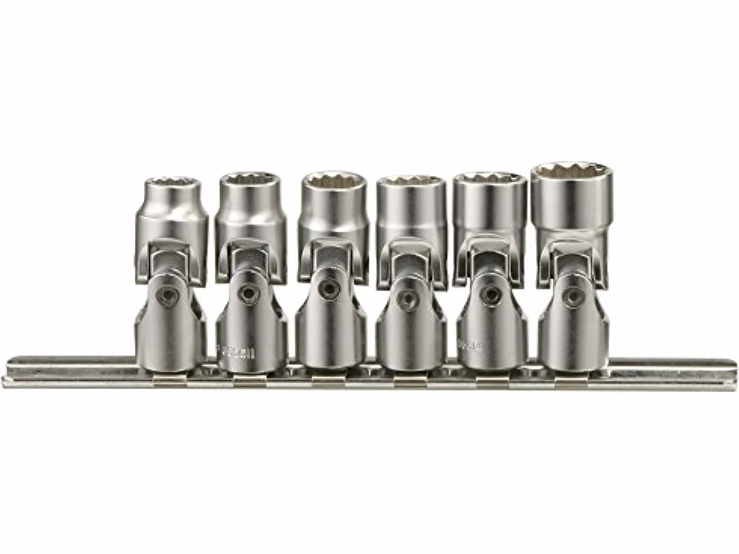 Genius Tools 6-częściowy uniwersalny zestaw nasadek ręcznych 1/4" Drive SAE (12-punktowy), matowe wykończenie - US-206S