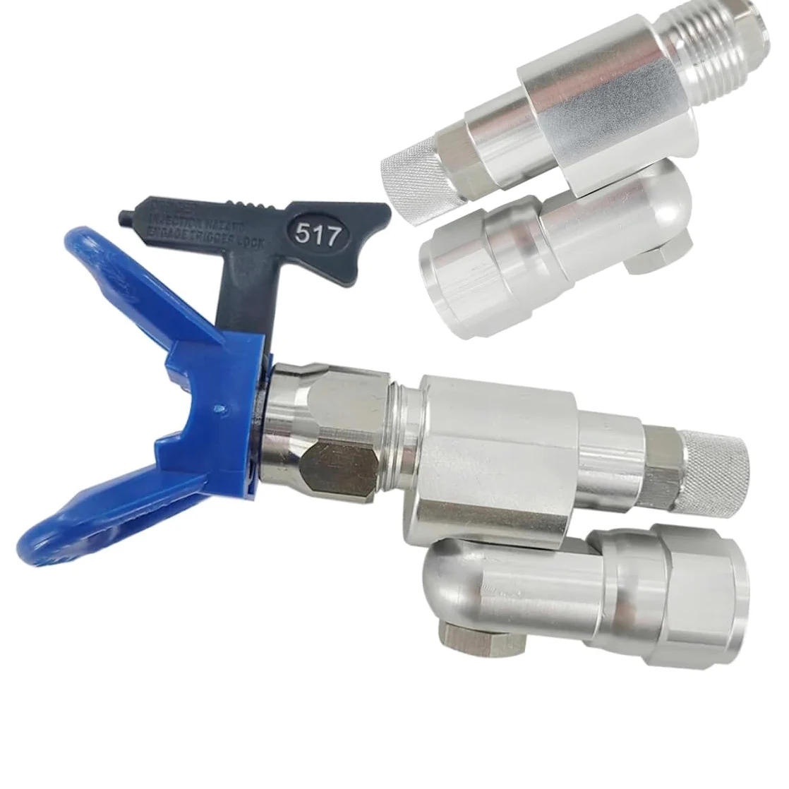 Zenthril HyperElite CleanShot zawór malarski z dyszą natryskową 517 i ochroną, kompatybilny z pistoletami 7/8", 248 barów, obrót o 180°, akcesoria do urządzeń malarskich