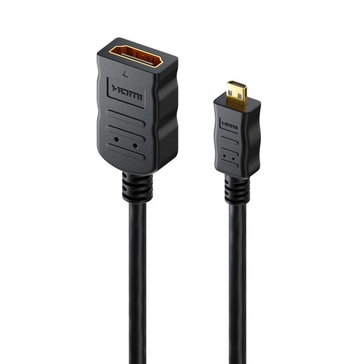 deleyCON 10cm Micro HDMI Adapter Kabel Portsaver Micro-HDMI Wtyk na Gniazdo HDMI 4K UHD 2160p