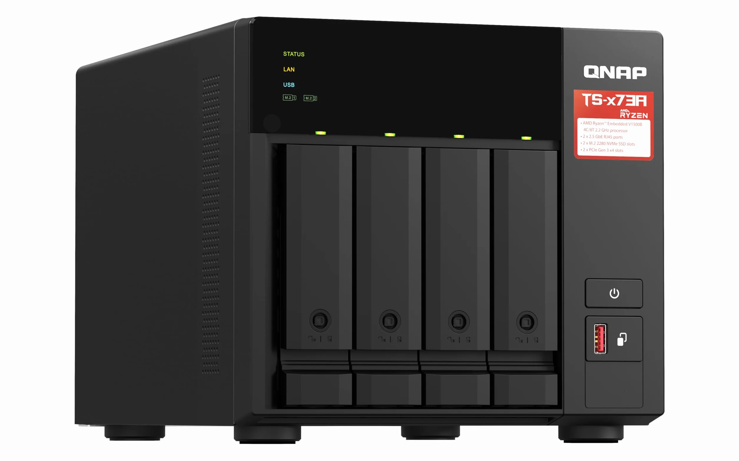 Qnap TS-473A NAS + QSW-1105-5T Switch Bundle 4-Bay 2,5 GbE AMD Ryzen