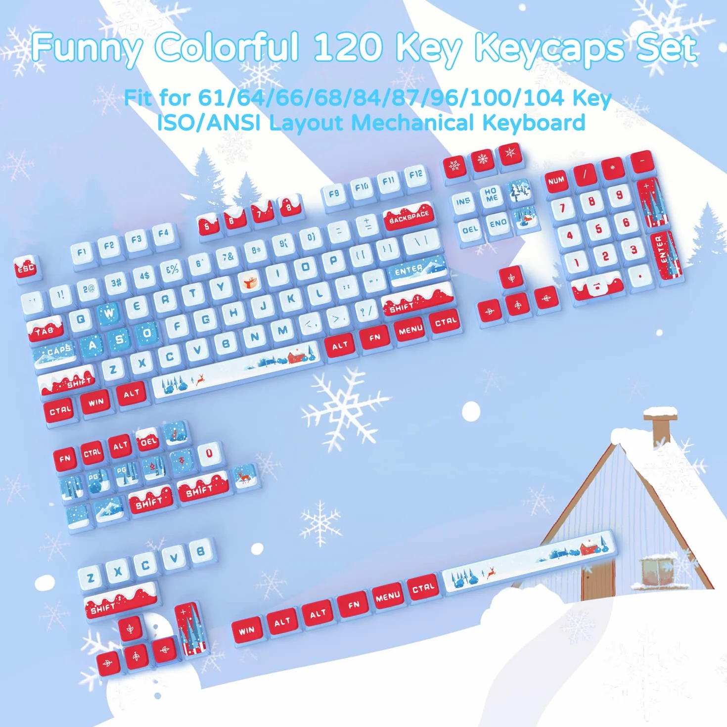 MAMBASNAKE 120 Kluczy PBT Pudding Zestaw Nasadek Klawiszy,Profil ASA,Sublimacja Barwnika,Układ ANSI US Dla Klawiatury Mechanicznej,Kompatybilny z Przełącznikami Cherry MX Gateron Otemu Kailh