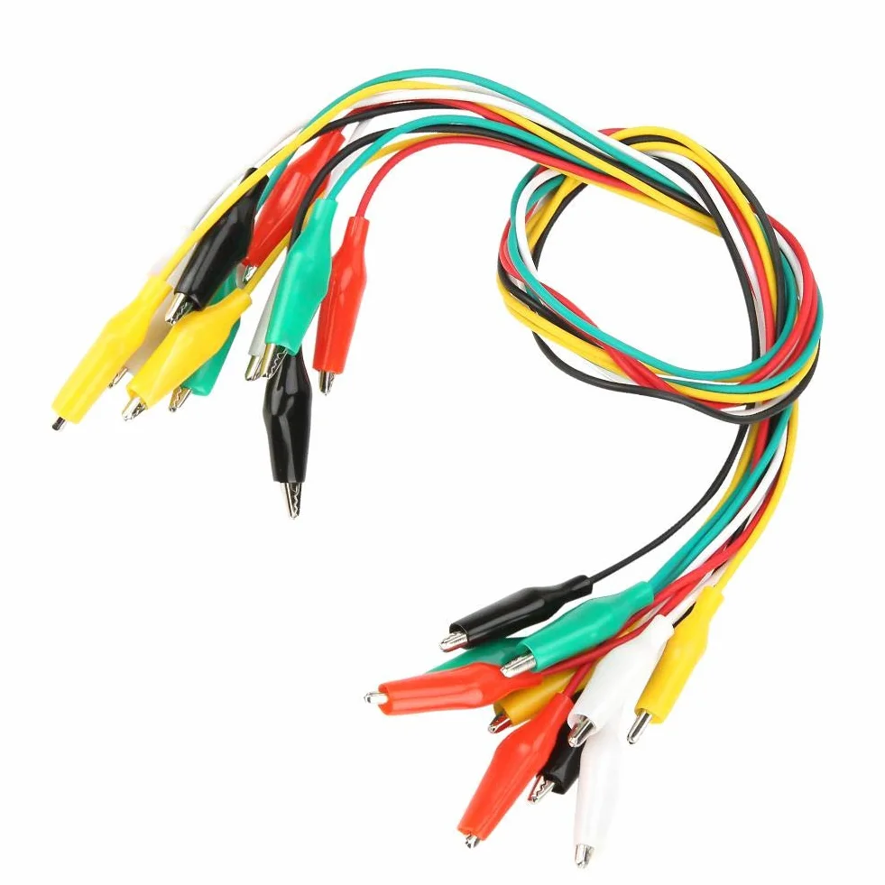 Krokodilklemmen Draht, 10pcs 5 Farben 50cm Doppelseitige Drahtmessleitungen Alligatorclips Set