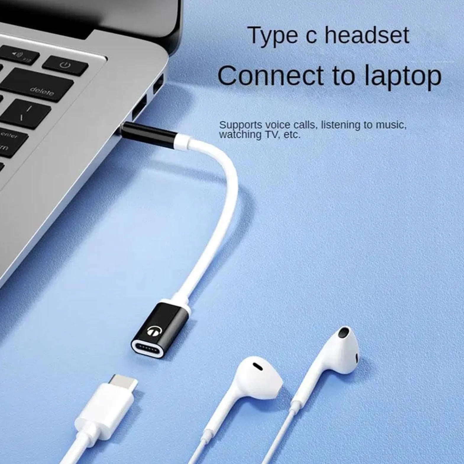 Adapter jack typu C na 3,5 mm, kabel audio, konwerter dźwięku