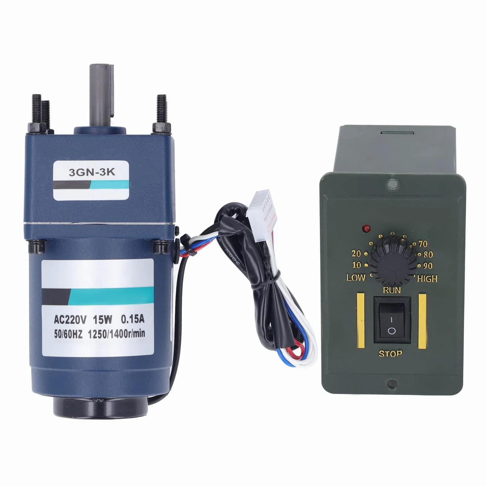 ViaGasaFamido 15W AC 220V Elektryczny Jednofazowy Regulator Silnika Zestaw Silnika z przekładnią redukcyjną i Odwracalnym Sterownikiem do Szlifierek Kosiarki Maszyny do Cięcia