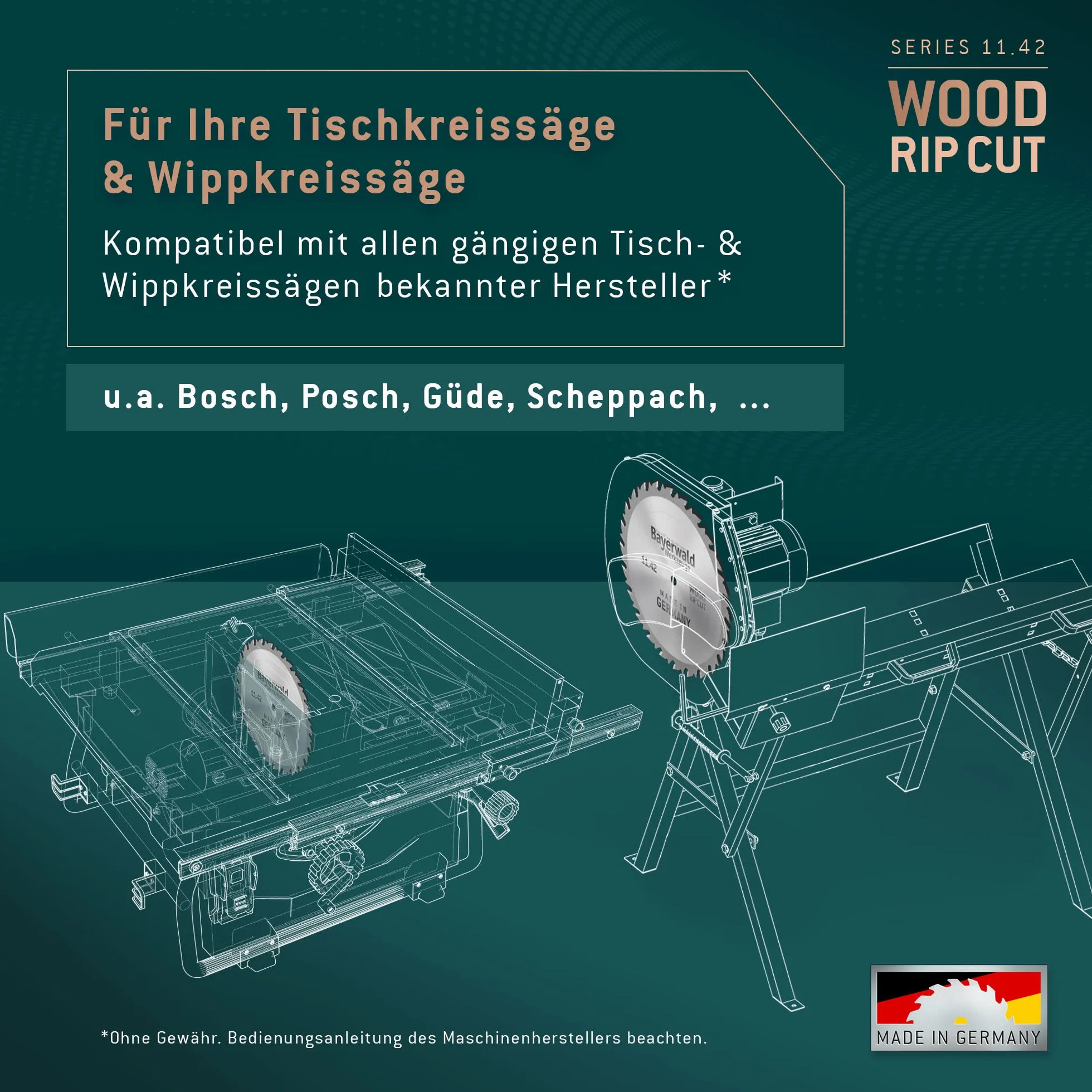 Bayerwald – HM brzeszczot do piły tarczowej – Ø 700 mm x 4,2 mm x 35 mm | zęby wymienne (42 zęby) | grube, szybkie cięcie – drewno opałowe i materiały drewnopochodne | do pilarek stołowych, pilarek
