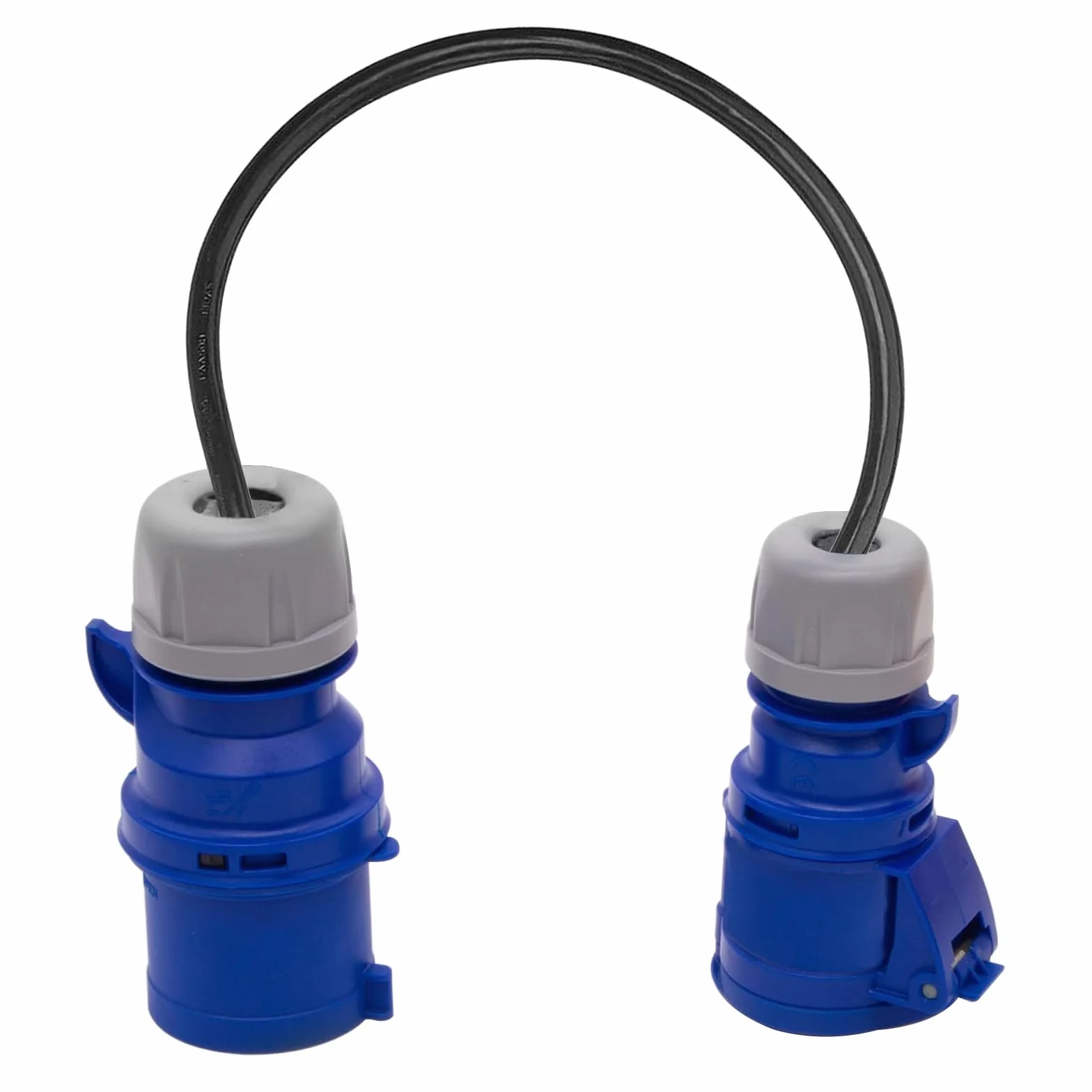 Adapter CEE 32 A na 16 A 3P, wtyczka 3G2.5 3P 32 A na 16 A niebieskie gniazdo CEE. 3x2.5mm2 konwerter przyłączeniowy kabel 230 V IP44, CEE adapter prądu (1 m)