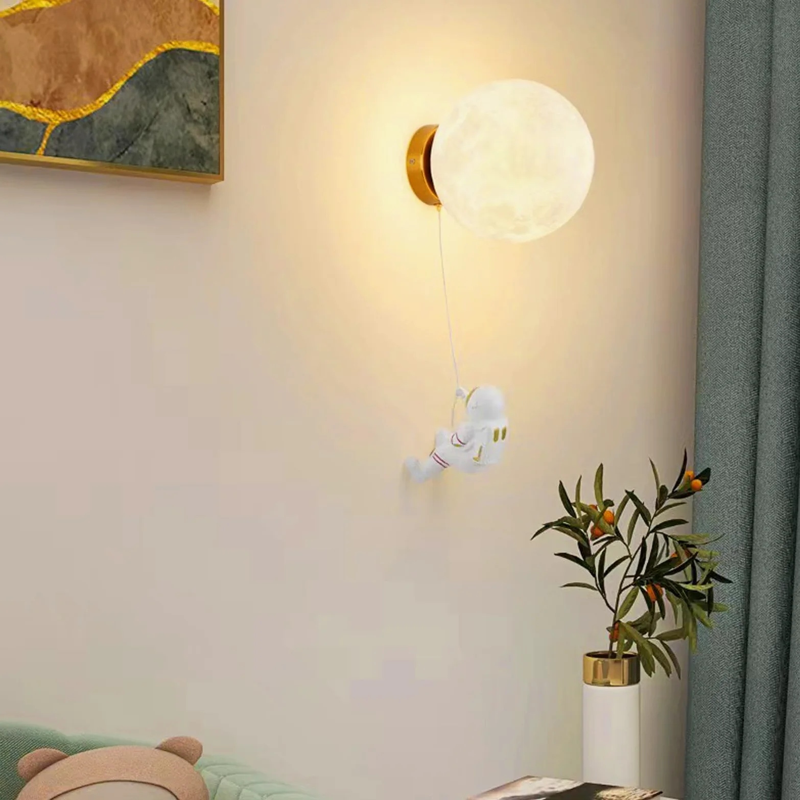 Lampa ścienna LED do wnętrz nowoczesna astronauta lampa ścienna przestrzeń astronauta pokój dziecięcy lampka nocna oświetlenie ścienne chłopiec dziewczyna sypialnia salon lampka nocna (ciepłe światło