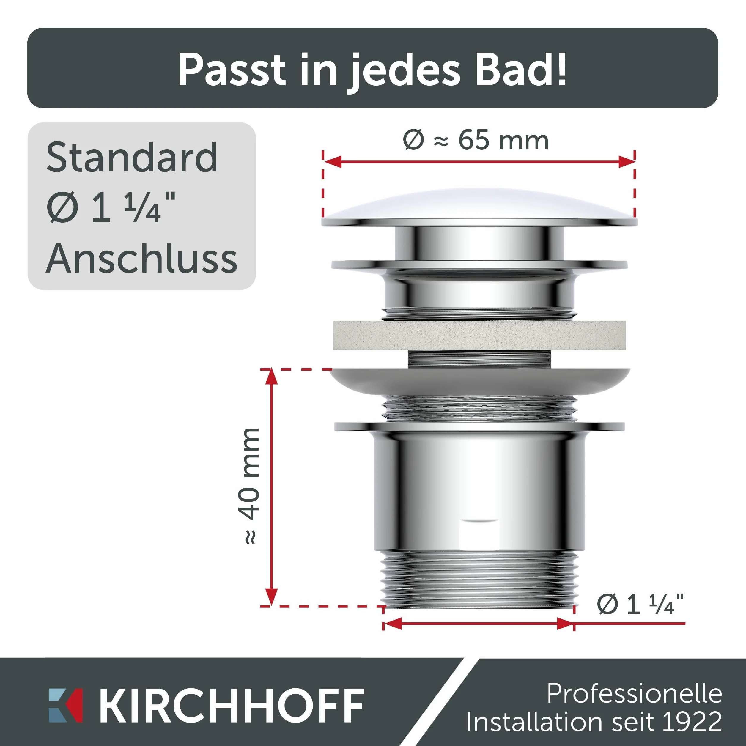 Kirchhoff Odpady designerskie – Alva 11/4 cala x 65 mm, 98807330