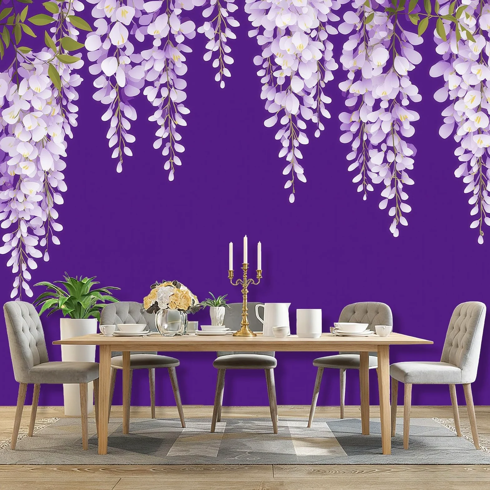 Fototapeta 250 x 175 cm ściany dekoracja salonu minimalistyczny design lawenda kwiaty rośliny do sypialni salonu tapeta z włókniny, fioletowy