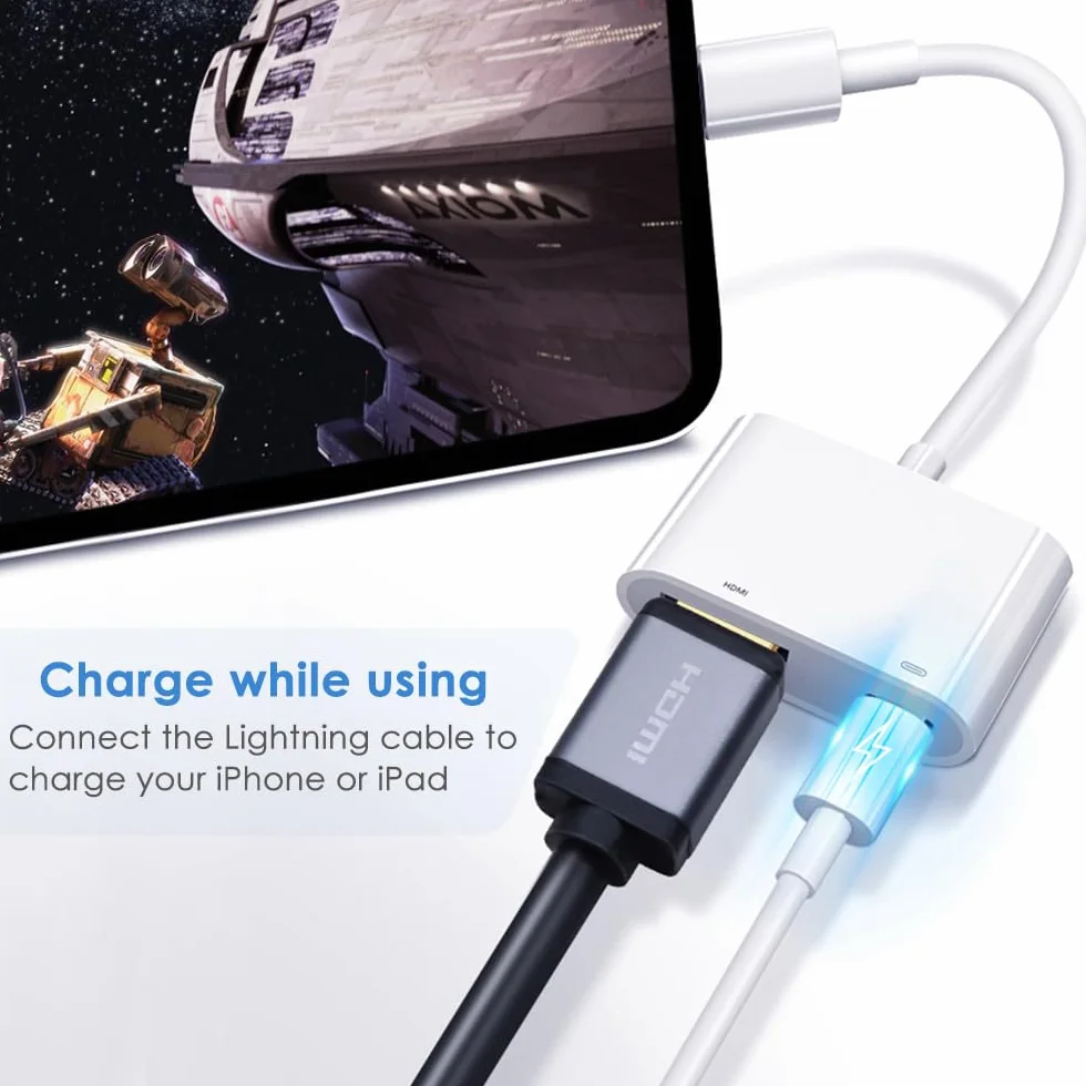 Adapter Lightning HDMI z certyfikatem Apple MFi do iPhone 14/13/SE/12/11/XS/XR/X/8/7/iPad