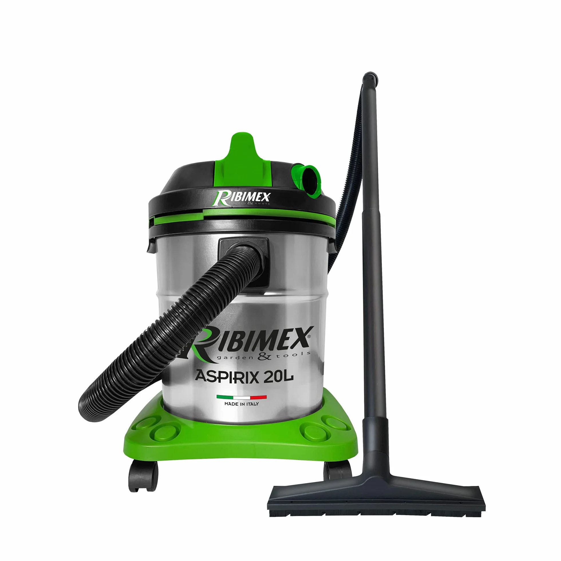 Ribimex Odkurzacz do ciał stałych i cieczy Aspirix, kosz próżniowy 20 l, moc 1200 W, z zmywalnym filtrem Hepa, funkcja dmuchania, zintegrowany pływak, akcesoria w zestawie - PRASP20IT