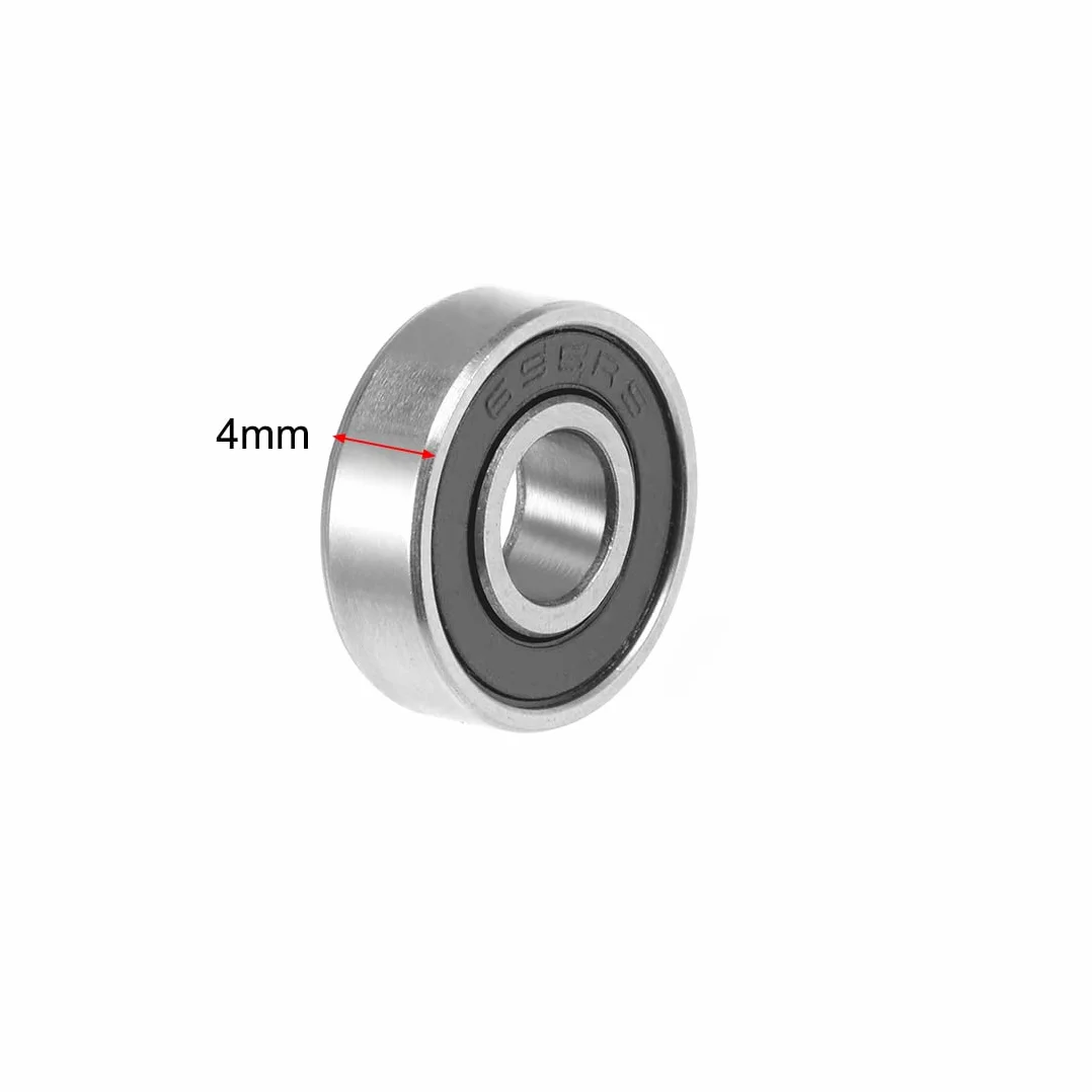 sourcing map 5 szt. Łożysko kulkowe z głębokim rowkiem 5x13x4mm 695-2RS ABEC-3 podwójne uszczelnienie