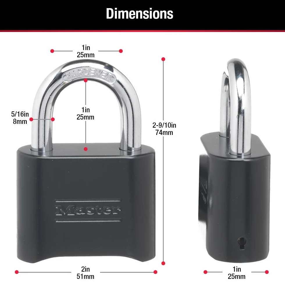 Master Lock 178D Ustaw własny zamek szyfrowy, czarny, 1 opakowanie