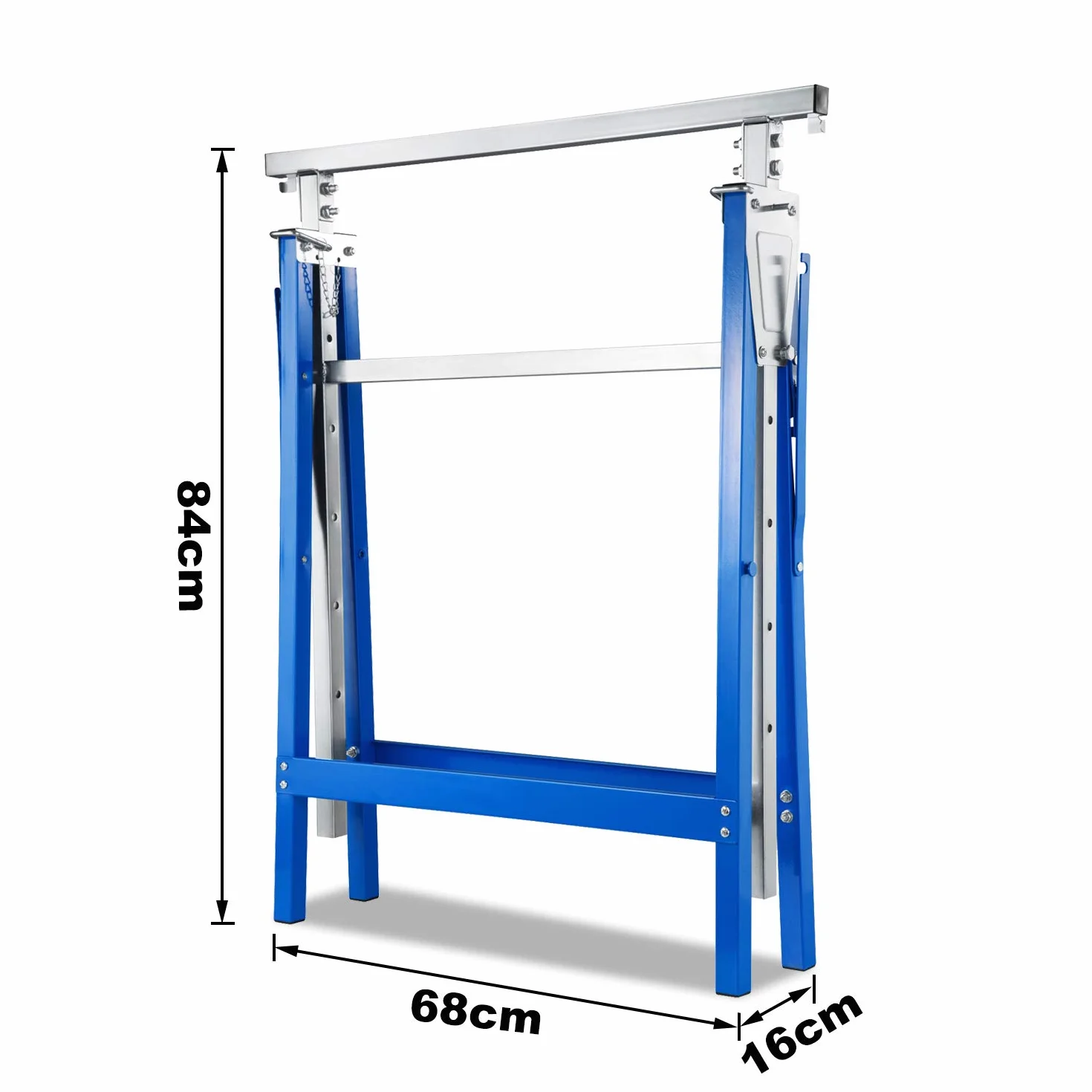 Jopassy 2-częściowy zestaw koziołów do rusztowania, nośność 200 kg, 7-krotny kozioł składany, regulacja wysokości 80-130 cm, metalowe kozły robocze, stojaki do rusztowania, kozioł składany