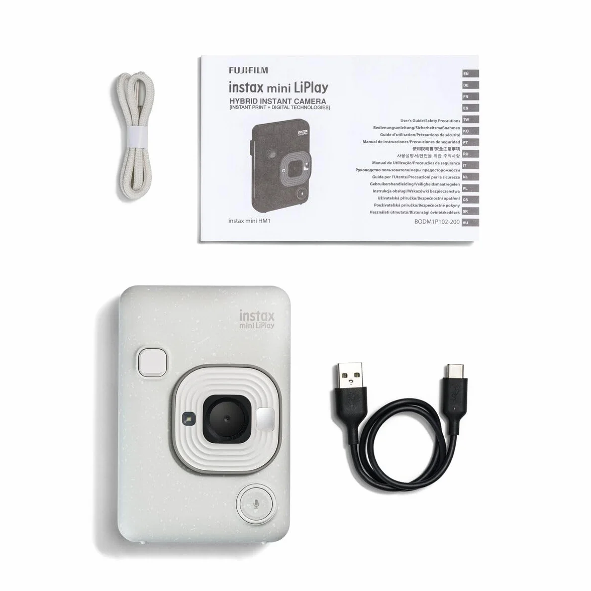 Fujifilm INSTAX mini LiPlay hybrydowy aparat natychmiastowy 2,7 cala LCD USB-C Misty White