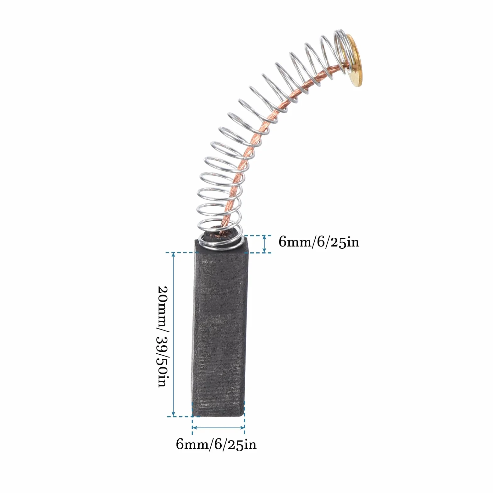 QUARKZMAN Zapasowa szczotka węglowa 6 mm x 6 mm x 20 mm, 4 sztuki szczotki węglowej silnika do elektronarzędzi