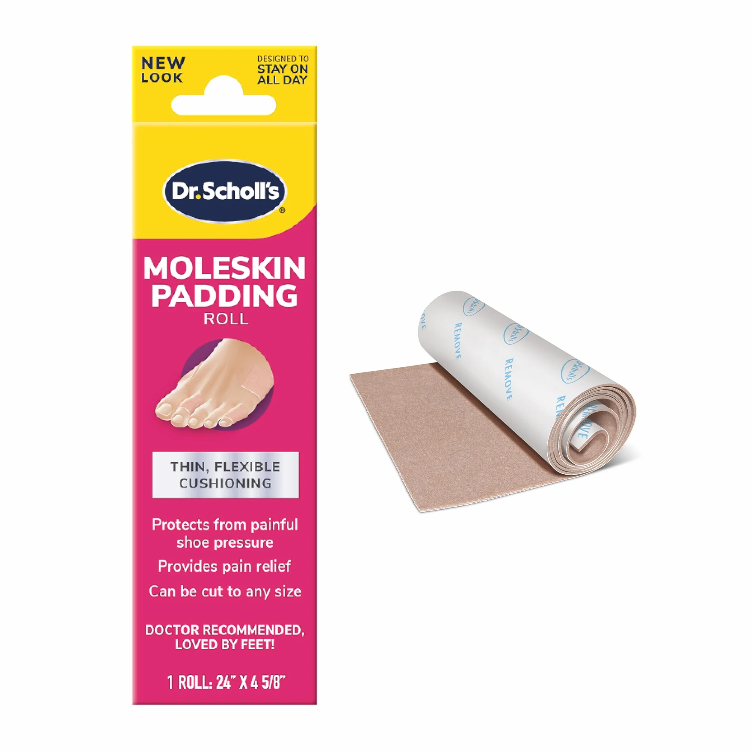 Dr. Scholls 284003 24in. x 4 .63in. Moleskin Roll, 4
