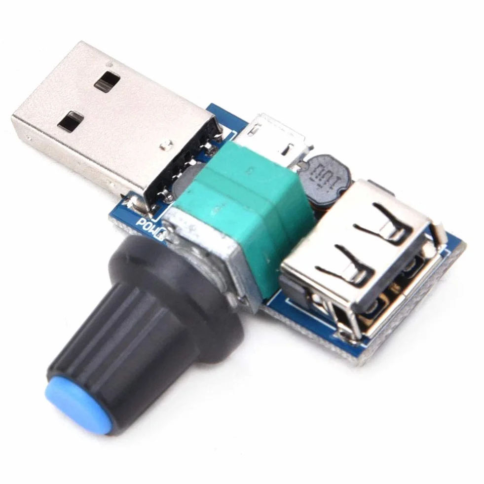 2 Sztuk 5V Wentylator Usb Bezstopniowy Regulator Prędkości Z Przełącznikiem Moduł Prędkości Regulator Prędkości Wyciszenie Chłodzenia Wielobiegowy Regulator Prędkości Wiatru Dla Domu Biurowego