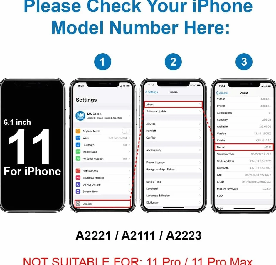 MMOBIEL Uchwyt karty SIM do iPhone 11 czarny