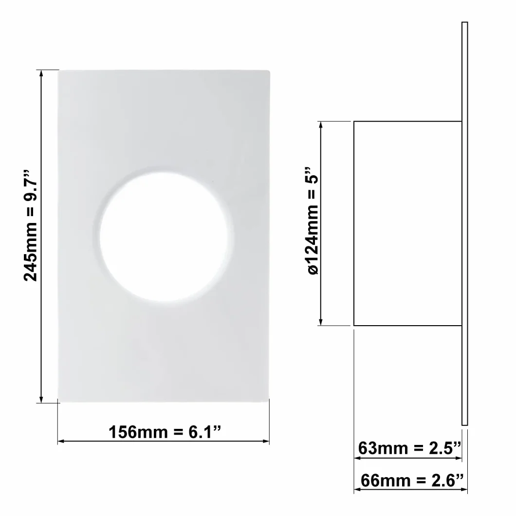 125 mm / 5-calowe proste złącze kanałowe z kołnierzem - okrągłe kanały PVC - rura wentylacyjna - płyta ścienna