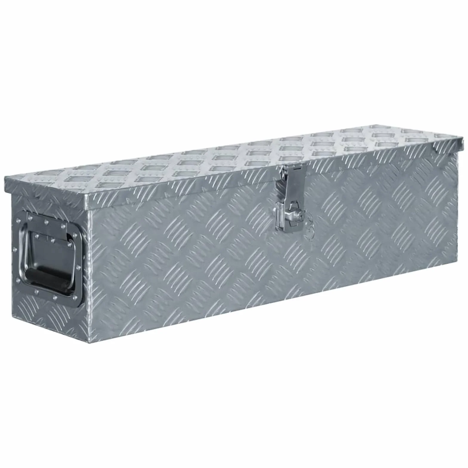 ShGaxin Aluminiowa skrzynka 80,5x22x22 cm srebrna, metalowa skrzynka narzędziowa, skrzynka narzędziowa, aluminiowa skrzynka 142937