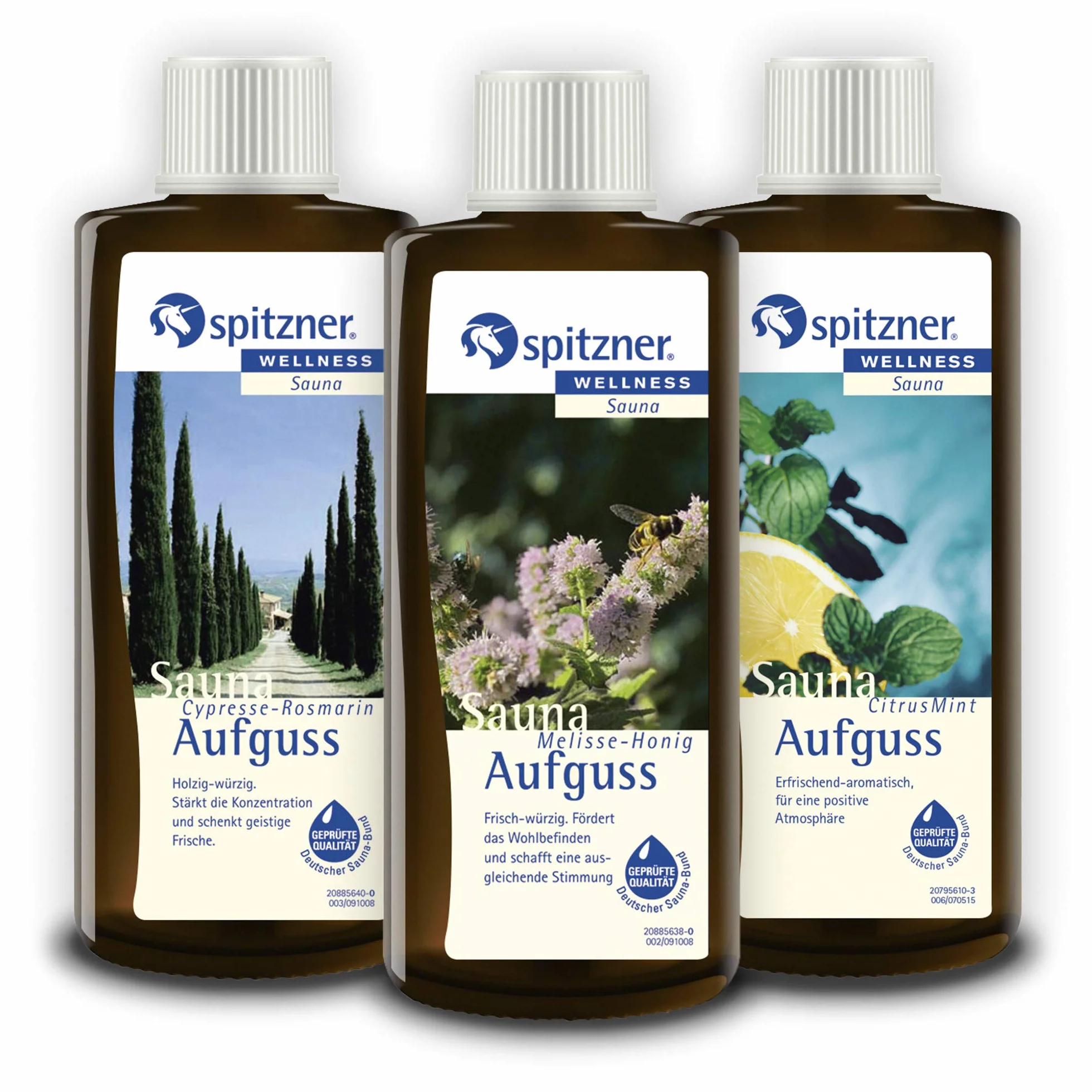 Odlew do sauny Ciało i umysł: rozmaryn cyprysowy, miód melisowy, mięta cytrusowa (3 x 190 ml) firmy Spitzner